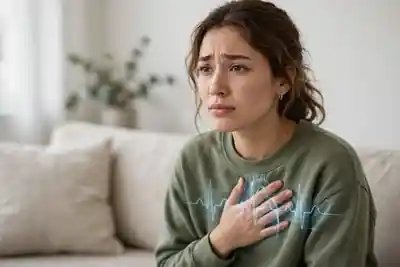 أعراض نوبة الهلع - الشعور بتسارع ضربات القلب